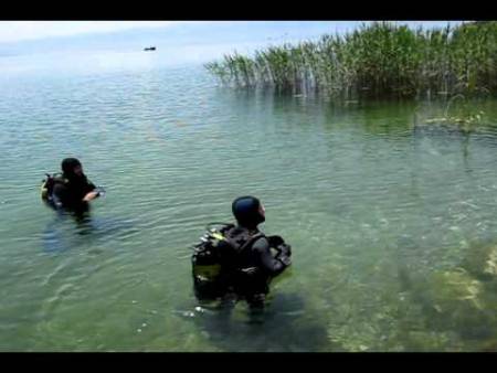 Дайвинг в охридском озере. Поградец Албания Видео